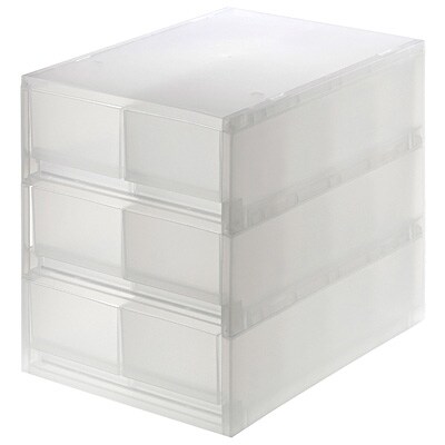 ポリプロピレンケース・引出式・浅型・６個（仕切付）/約幅26×奥行37×高さ32.5cm