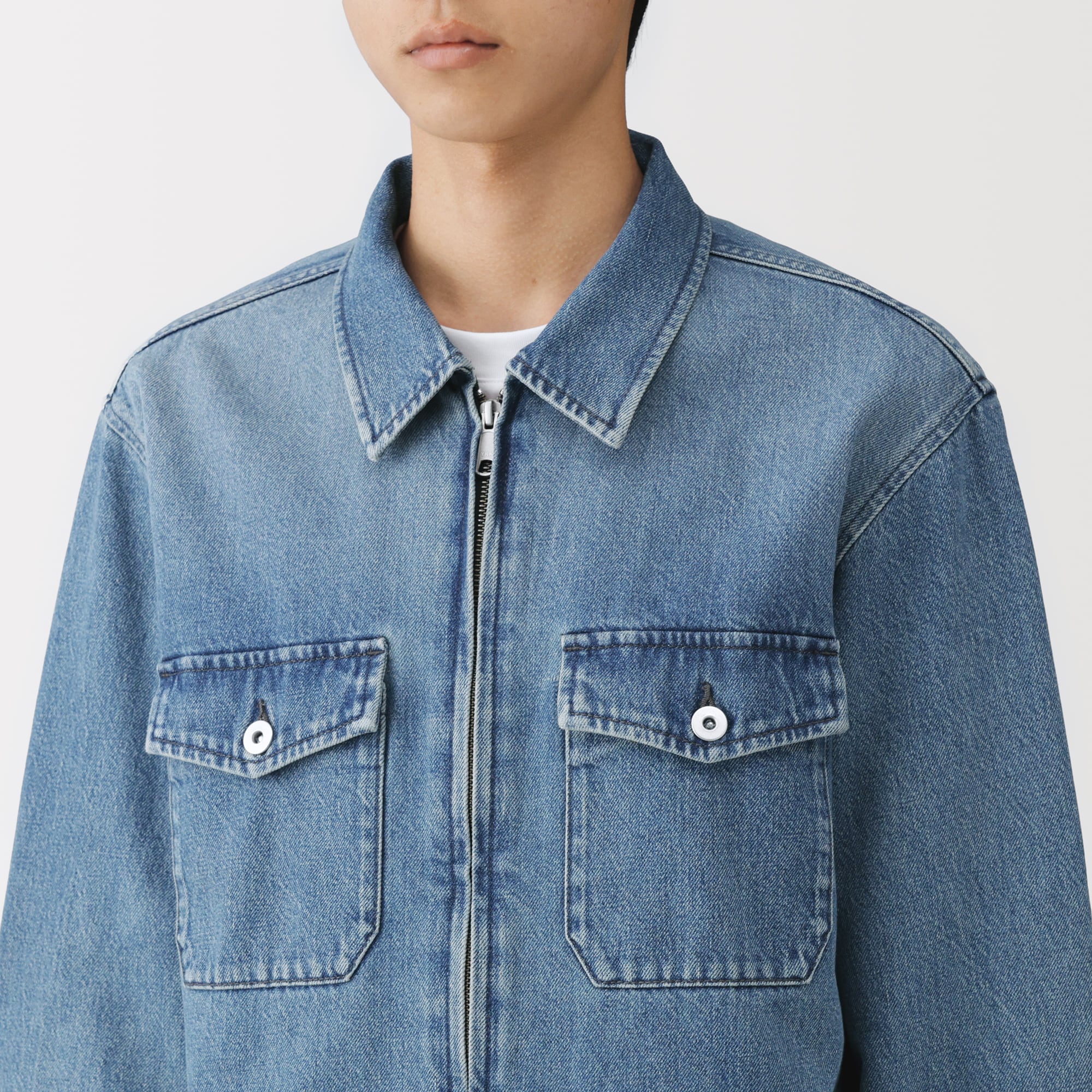 紳士　木の実から作ったカポック混デニム　ブルゾン