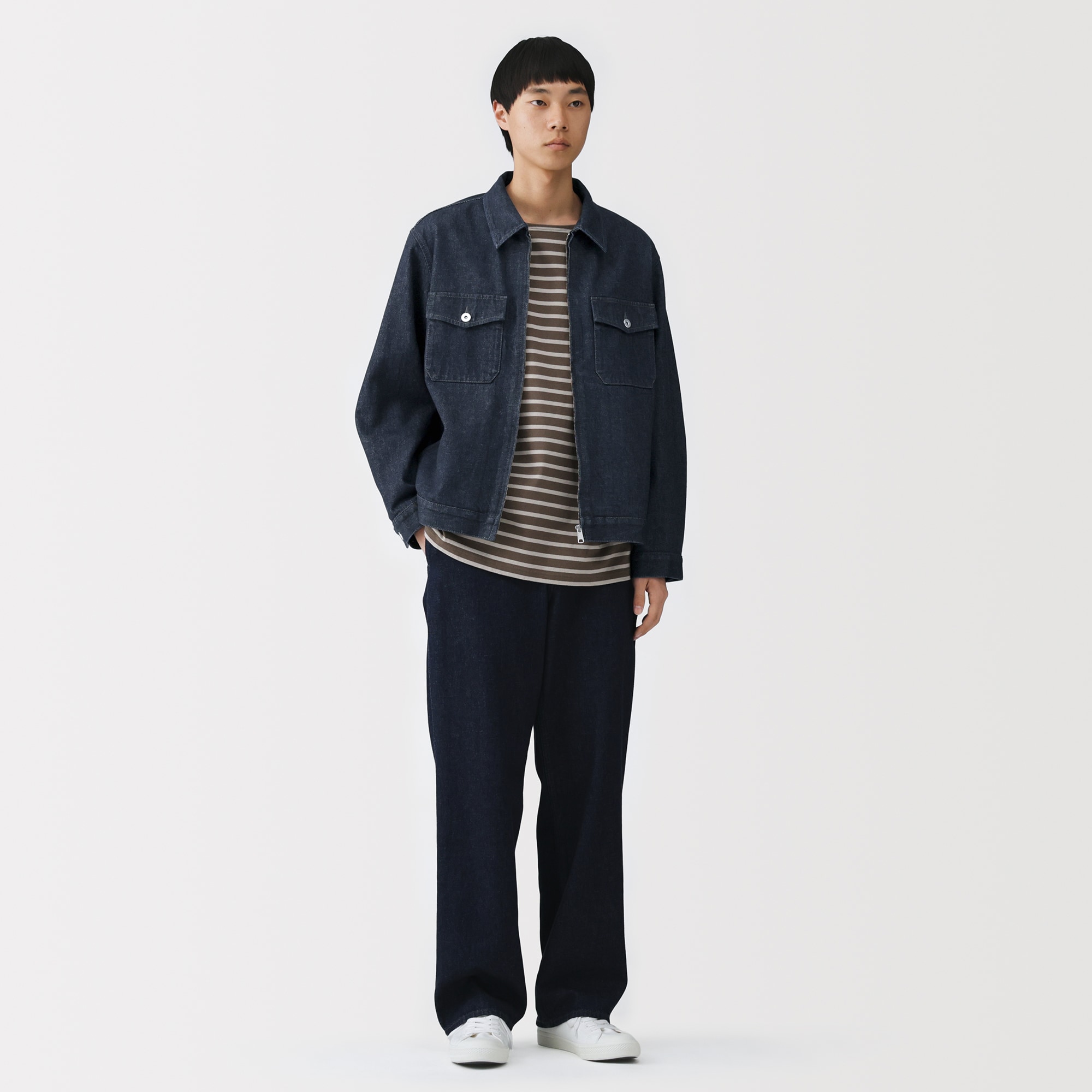 紳士　木の実から作ったカポック混デニム　ブルゾン