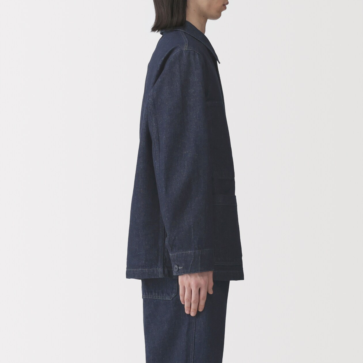 紳士　木の実から作ったカポック混デニム　カバーオール