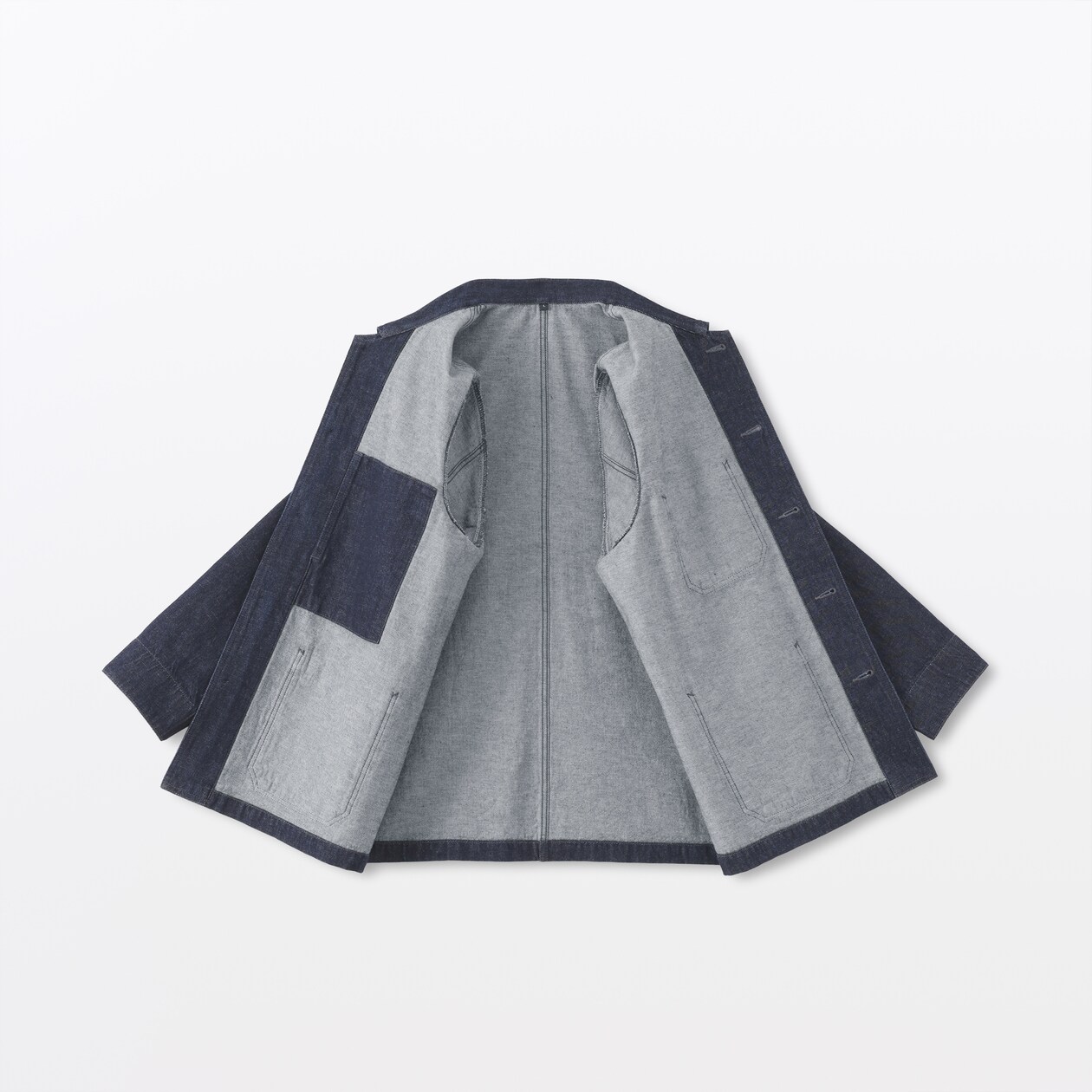 紳士　木の実から作ったカポック混デニム　カバーオール