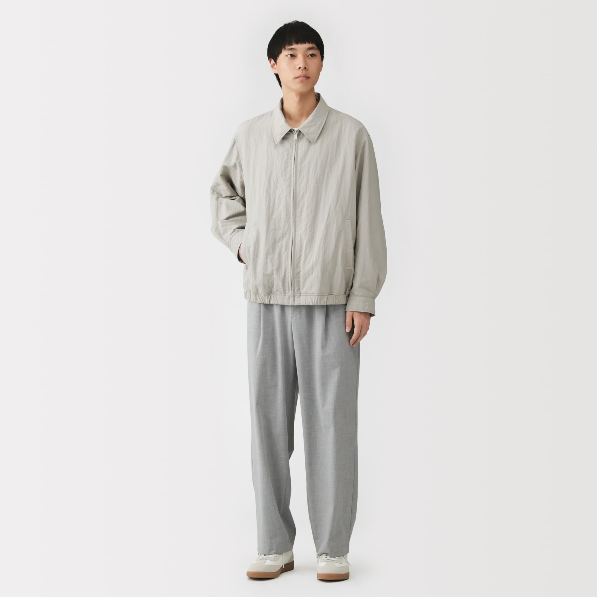 無印 撥水ジップアップブルゾン S チャコールグレー 紳士 撥水ジップアップブルゾン | 無印良品