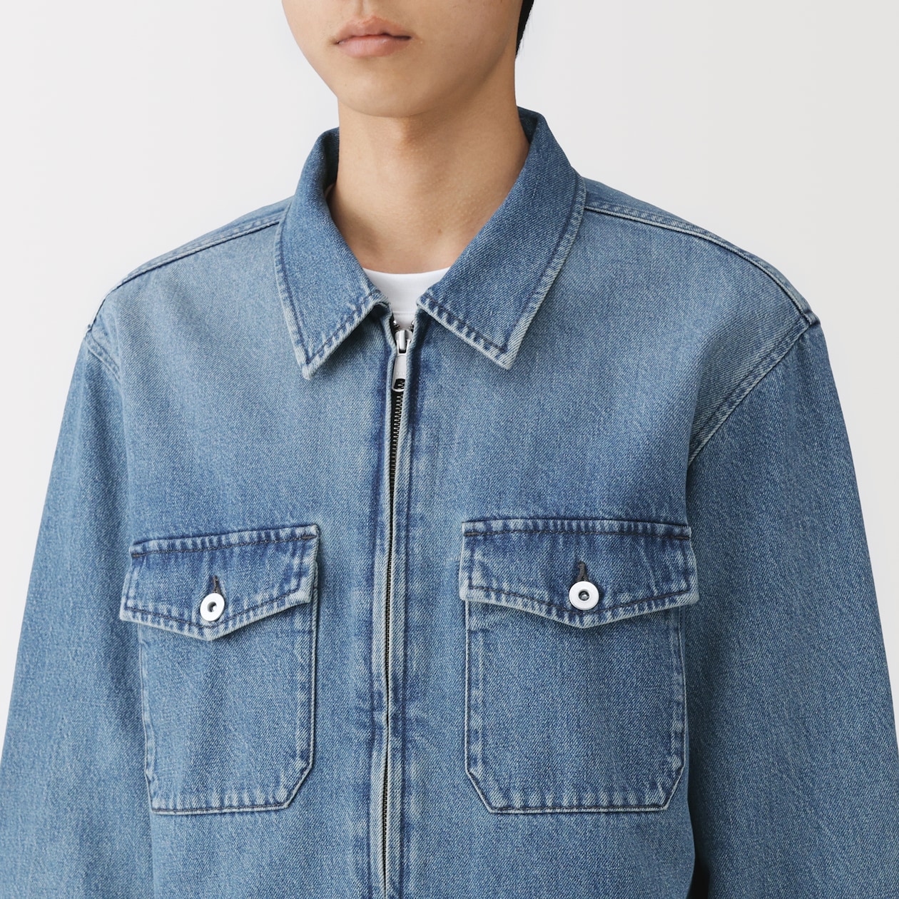 紳士　木の実から作ったカポック混デニム　ブルゾン