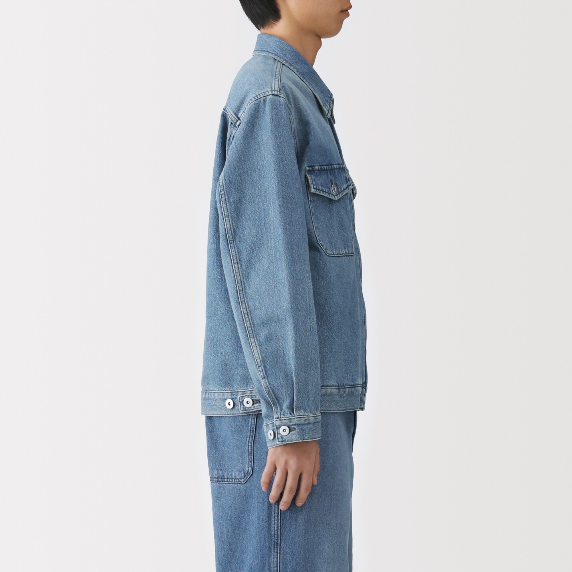 紳士　木の実から作ったカポック混デニム　ブルゾン