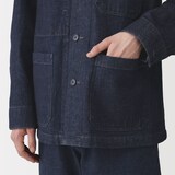 紳士　木の実から作ったカポック混デニム　カバーオール　黒