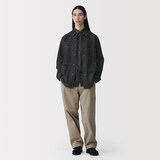 紳士　木の実から作ったカポック混デニム　カバーオール　黒