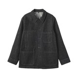 紳士　木の実から作ったカポック混デニム　カバーオール　黒