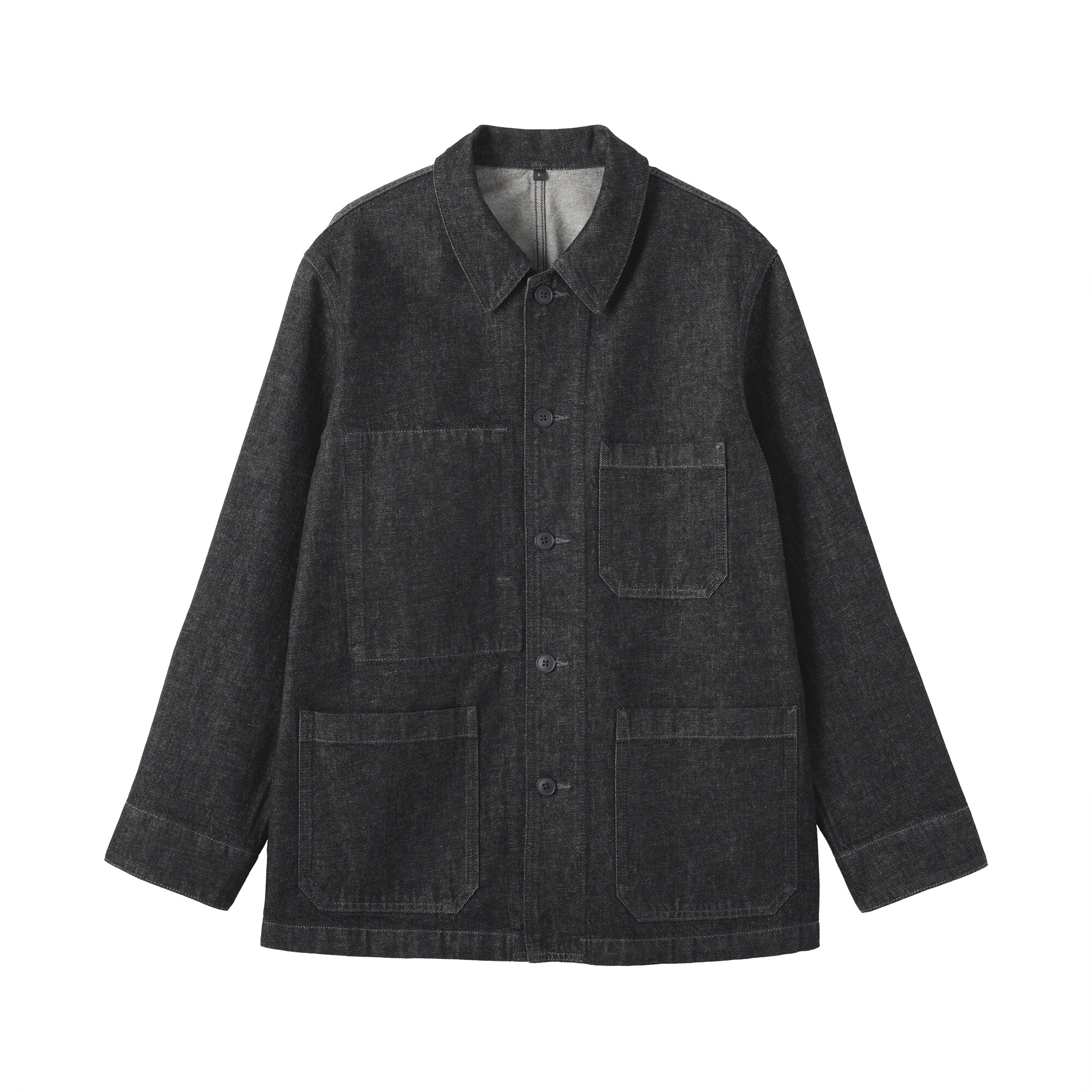 紳士　木の実から作ったカポック混デニム　カバーオール　黒