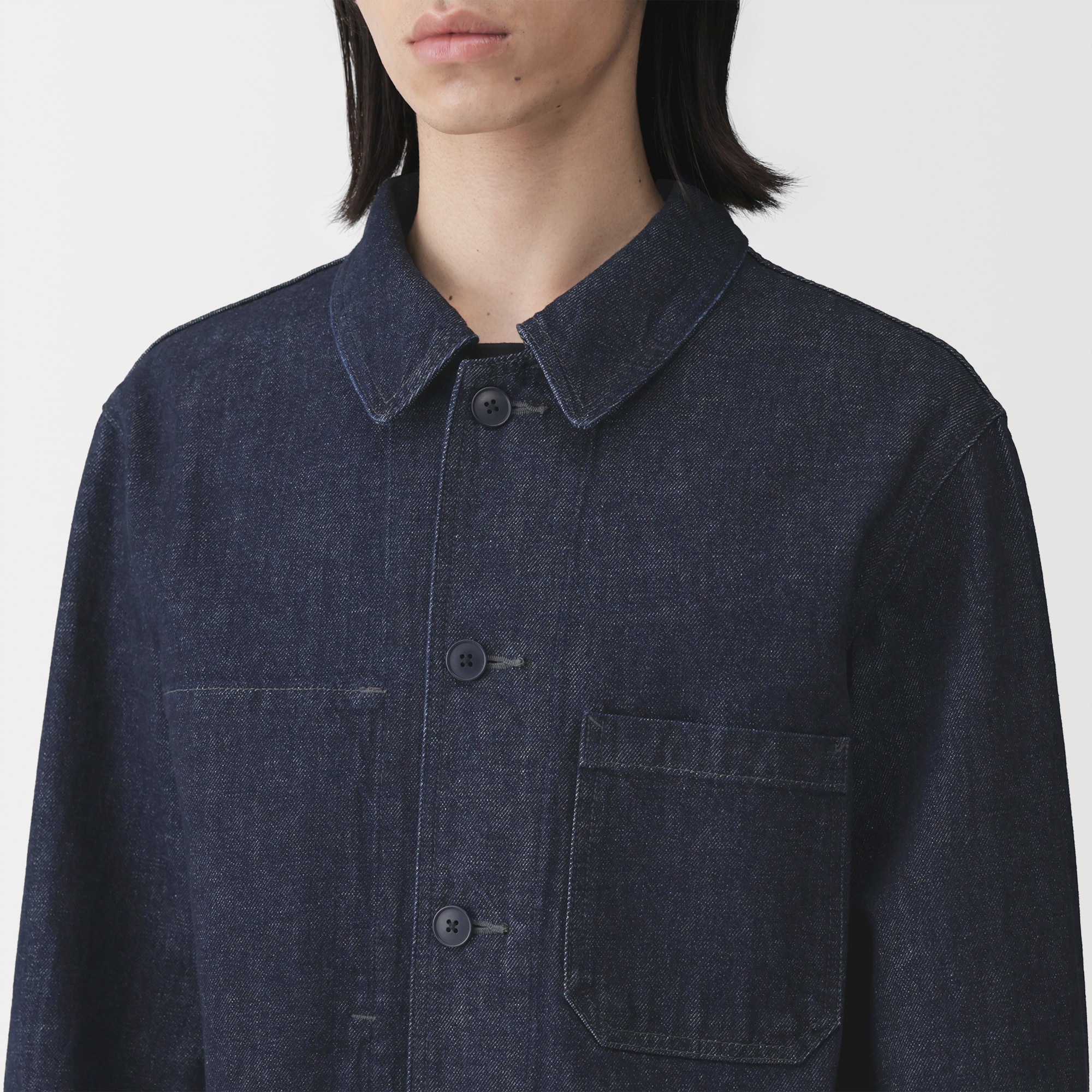 紳士　木の実から作ったカポック混デニム　カバーオール