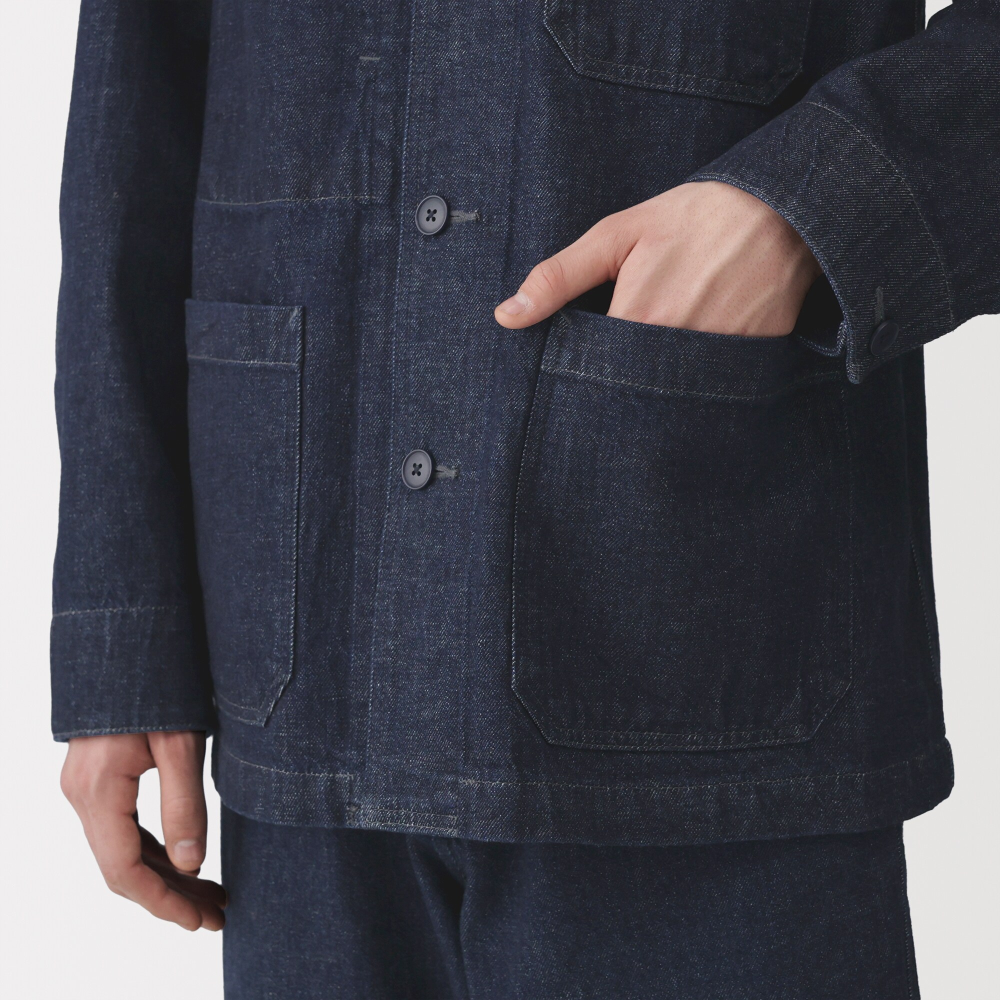 紳士 木の実から作ったカポック混デニム カバーオール | 無印良品