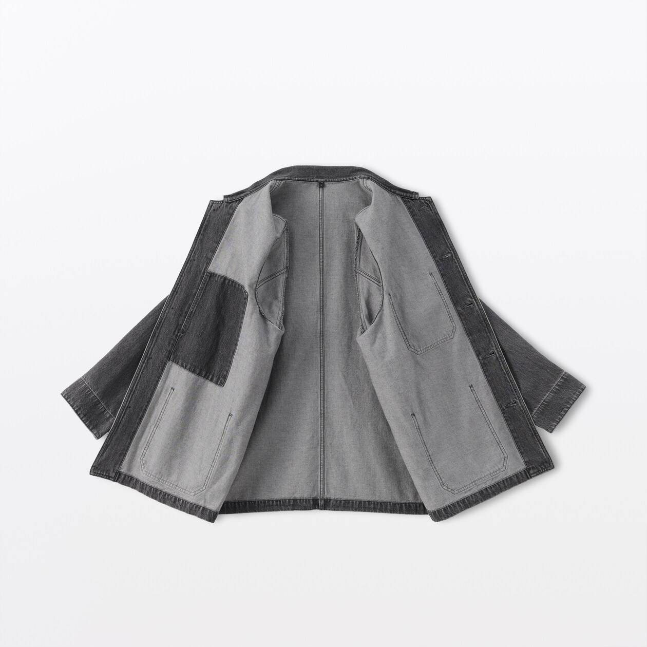 紳士　木の実から作ったカポック混デニム　カバーオール　黒