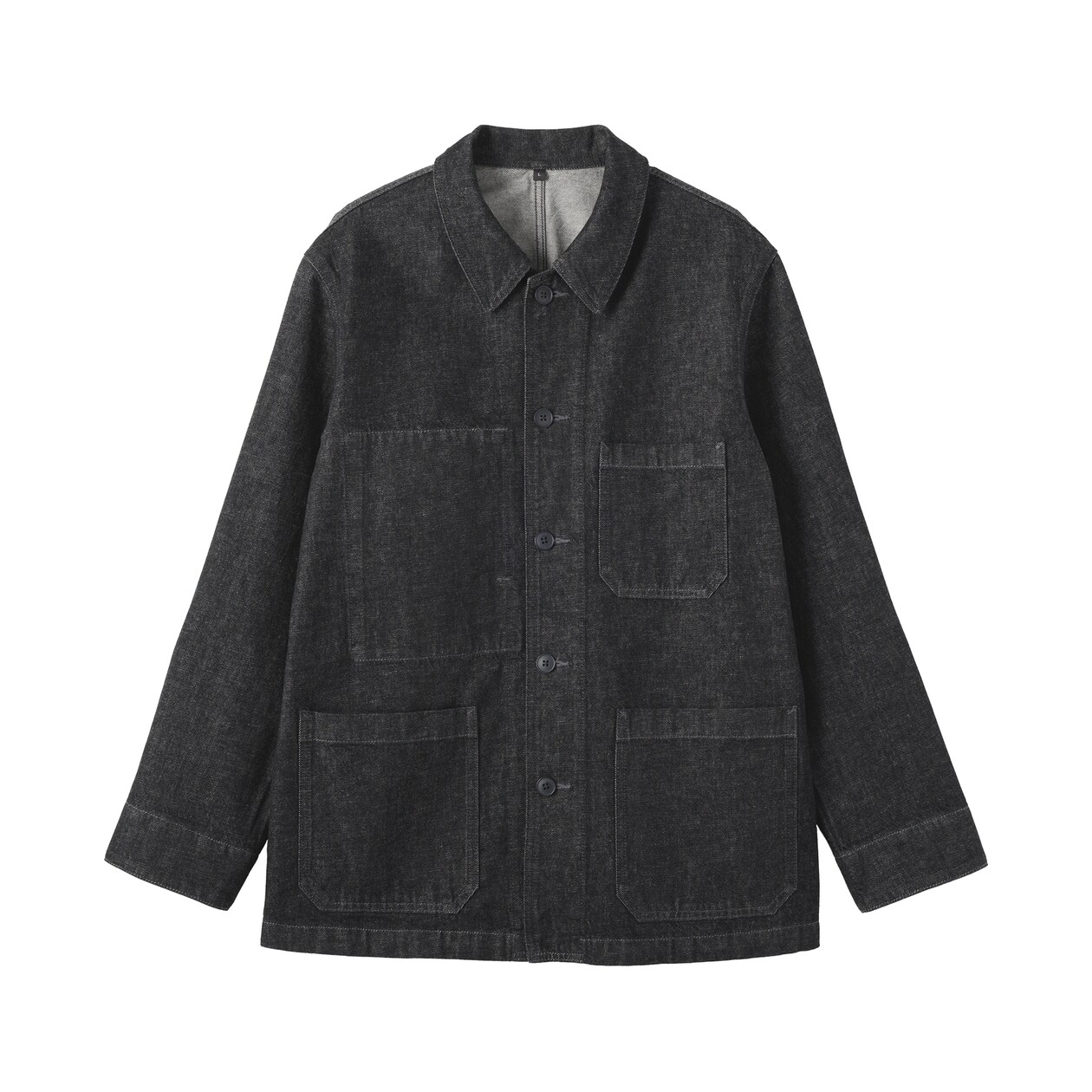 紳士　木の実から作ったカポック混デニム　カバーオール　黒