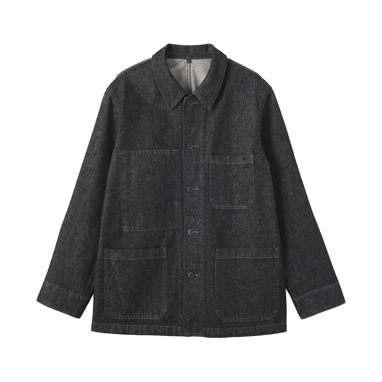 紳士　木の実から作ったカポック混デニム　カバーオール　黒