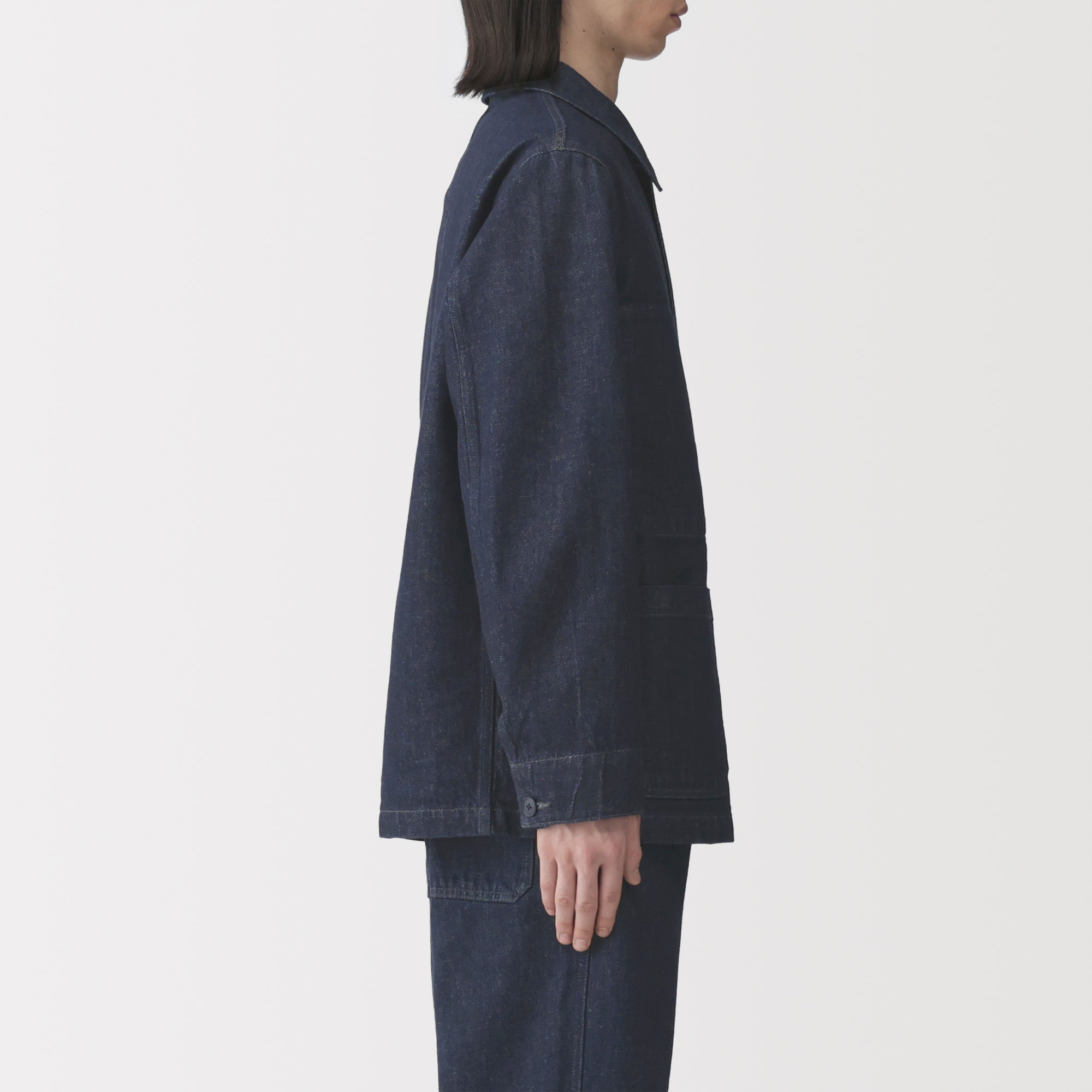 紳士　木の実から作ったカポック混デニム　カバーオール