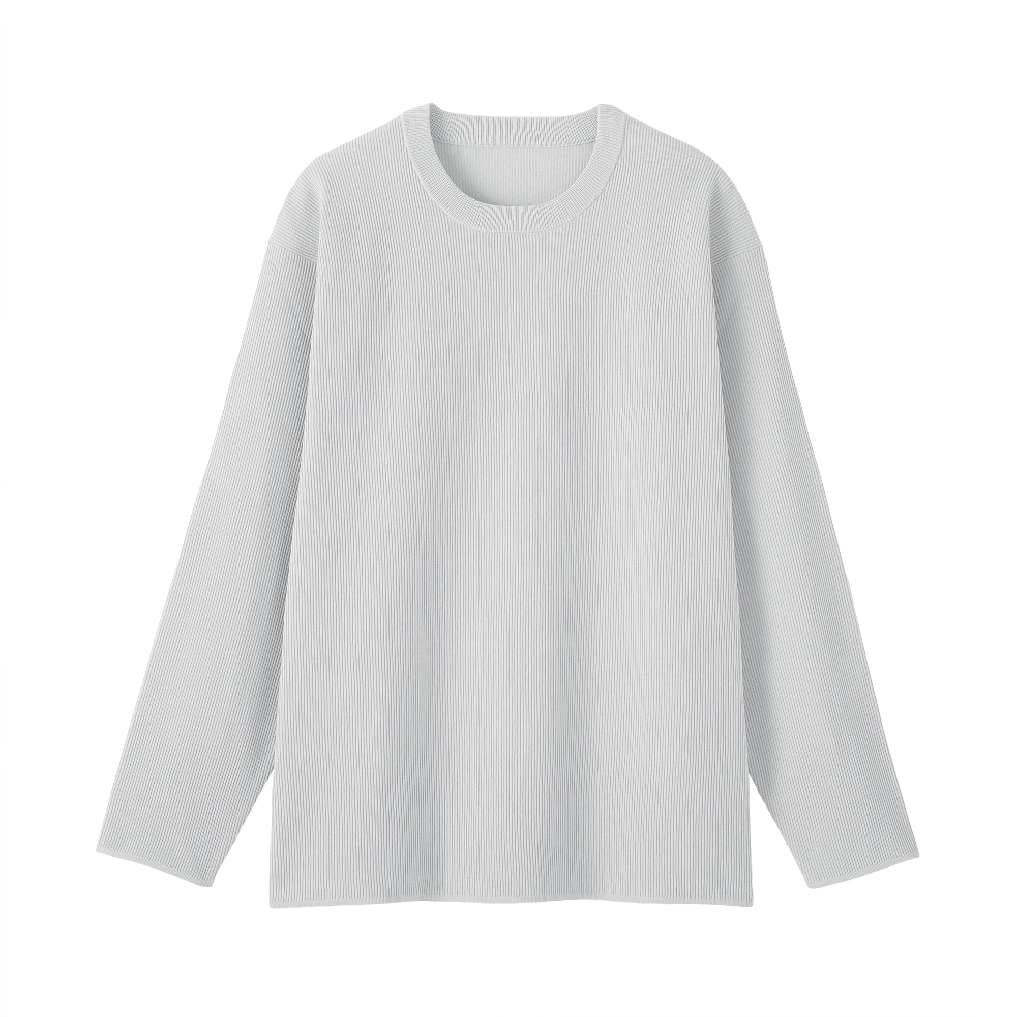 紳士　乾きやすい洗えるリブ編み長袖ニットＴシャツ