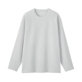 紳士　乾きやすい洗えるリブ編み長袖ニットＴシャツ