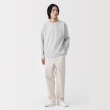 紳士　乾きやすい洗えるリブ編み長袖ニットＴシャツ