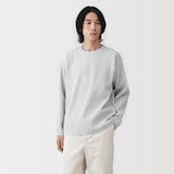 紳士　乾きやすい洗えるリブ編み長袖ニットＴシャツ