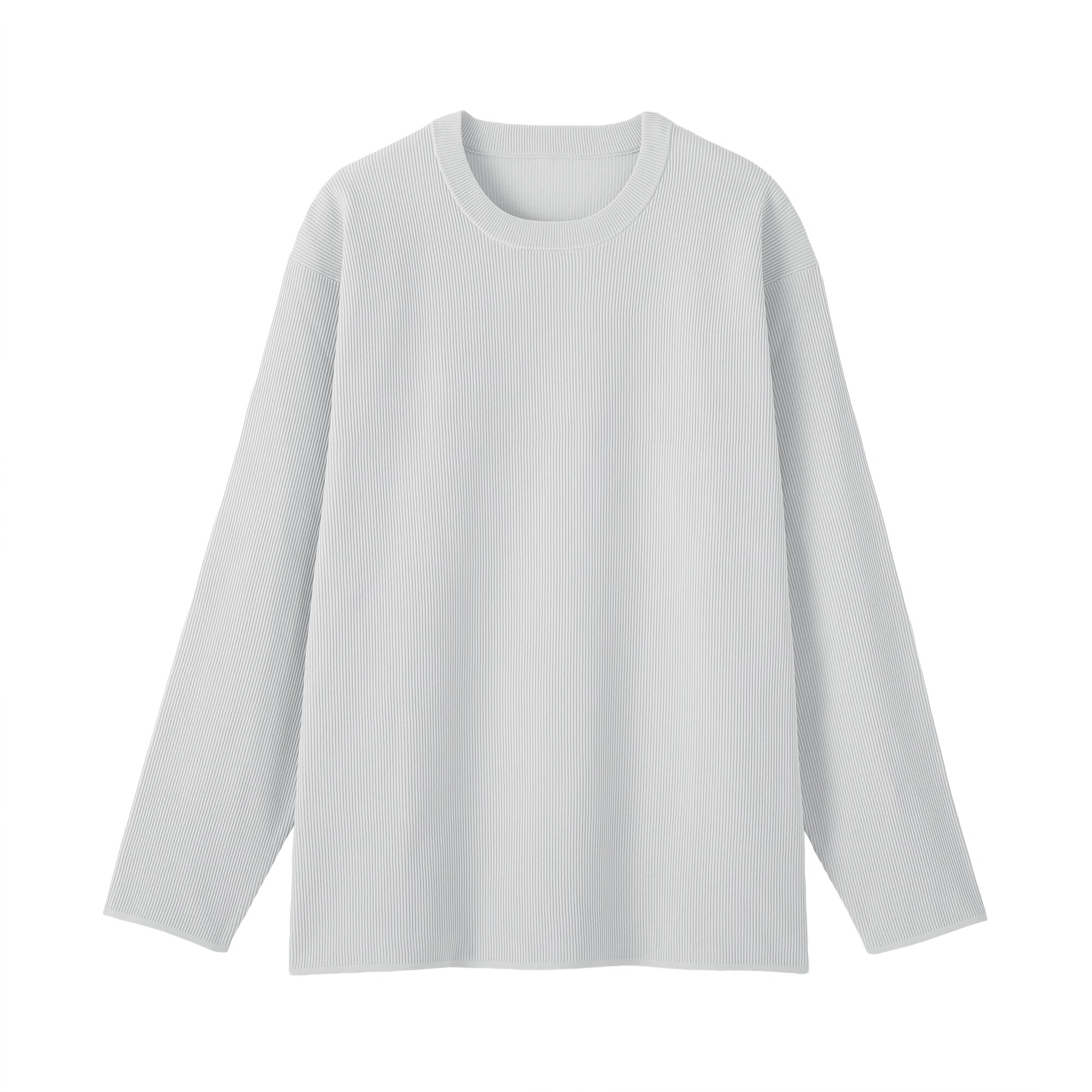 紳士　乾きやすい洗えるリブ編み長袖ニットＴシャツ