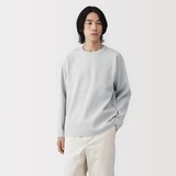紳士　乾きやすい洗えるリブ編み長袖ニットＴシャツ