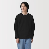 紳士　乾きやすい洗えるリブ編み長袖ニットＴシャツ