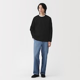 紳士　乾きやすい洗えるリブ編み長袖ニットＴシャツ