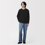 紳士　乾きやすい洗えるリブ編み長袖ニットＴシャツ