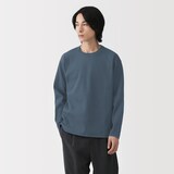 紳士　乾きやすい洗えるリブ編み長袖ニットＴシャツ