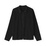 紳士　乾きやすい洗えるリブ編みニットブルゾン