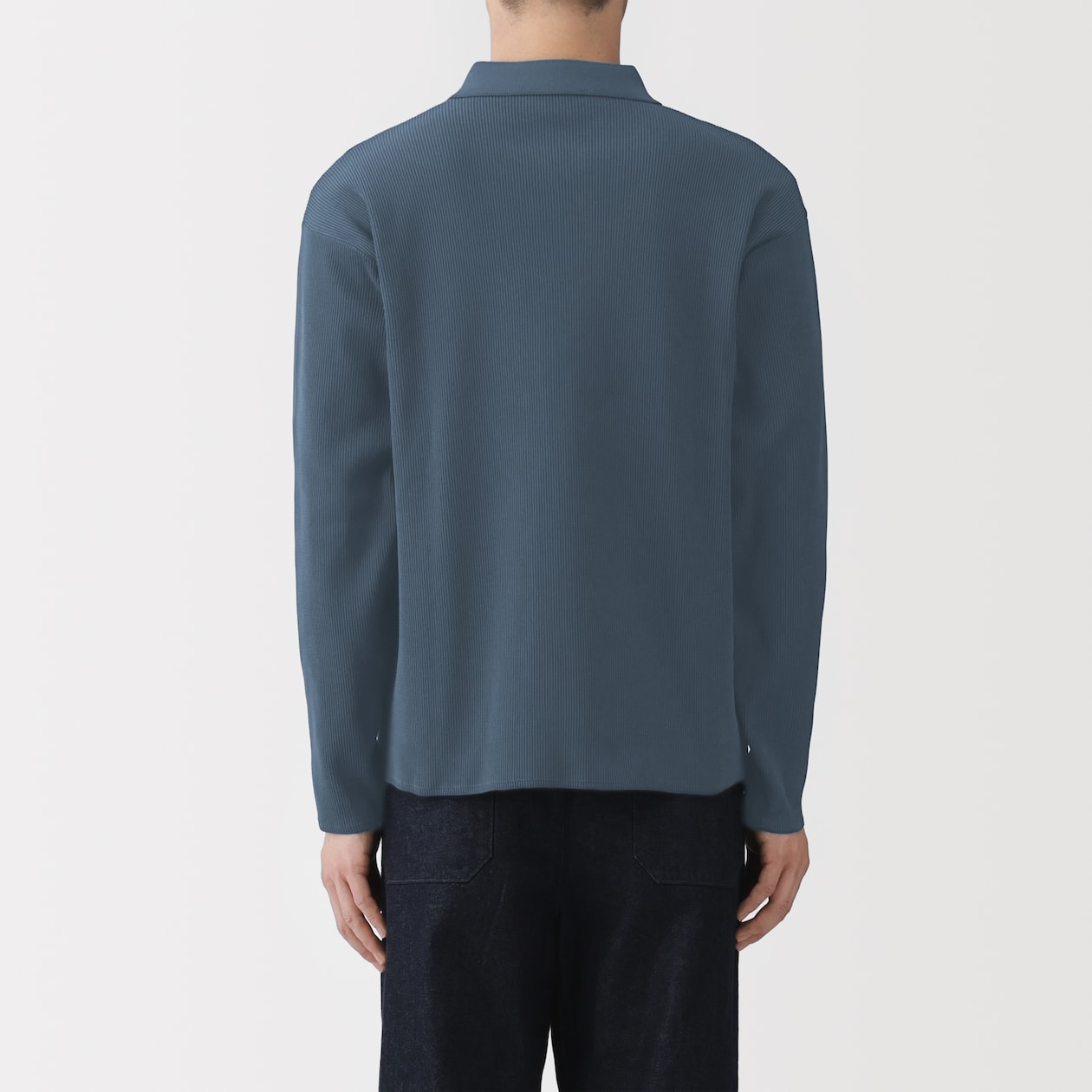 紳士　乾きやすい洗えるリブ編みニットブルゾン