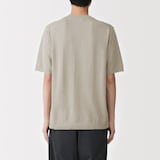 紳士　ヘンプ混クルーネック半袖セーター