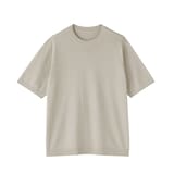 紳士　ヘンプ混クルーネック半袖セーター