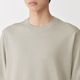 紳士　ヘンプ混クルーネック半袖セーター