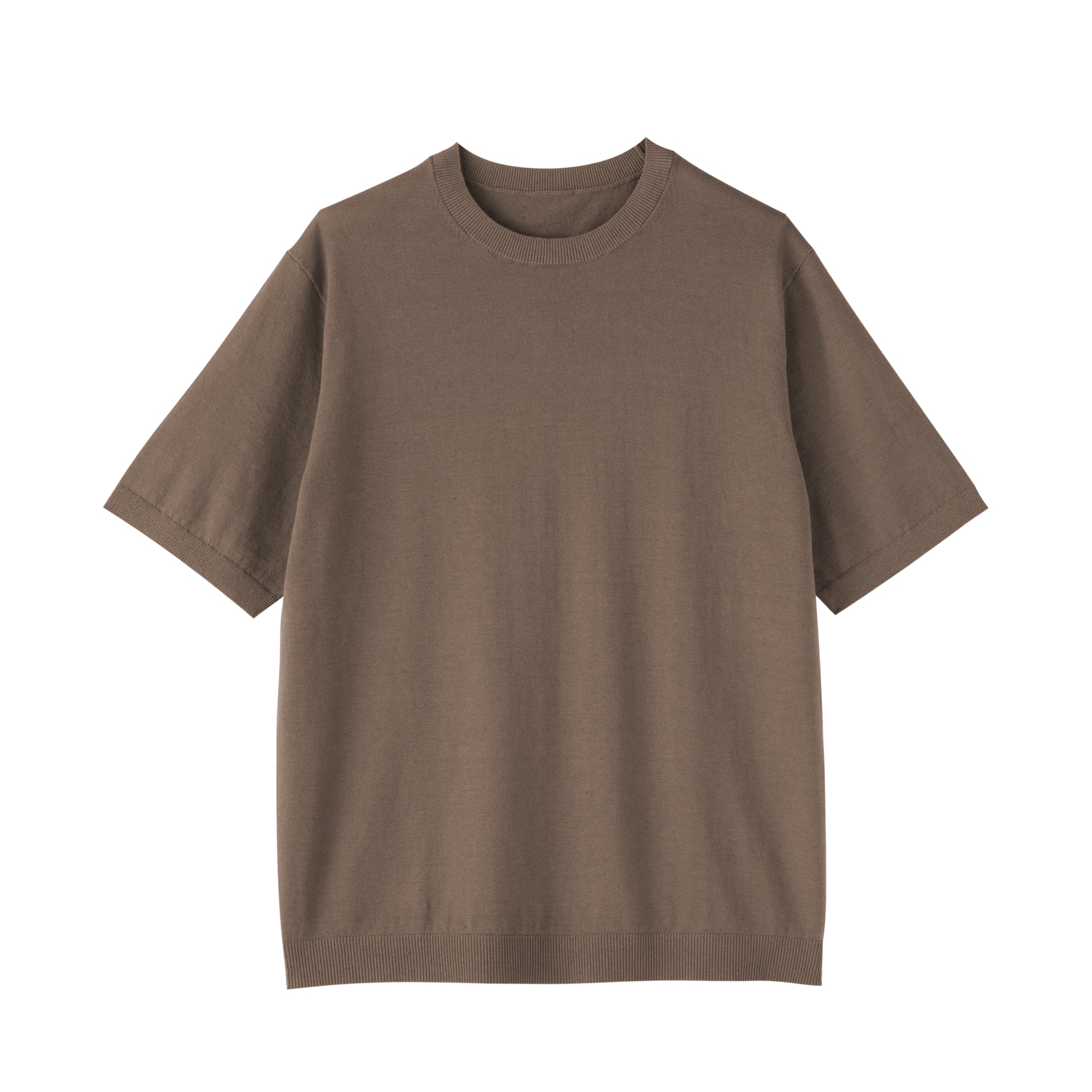 紳士　ヘンプ混クルーネック半袖セーター