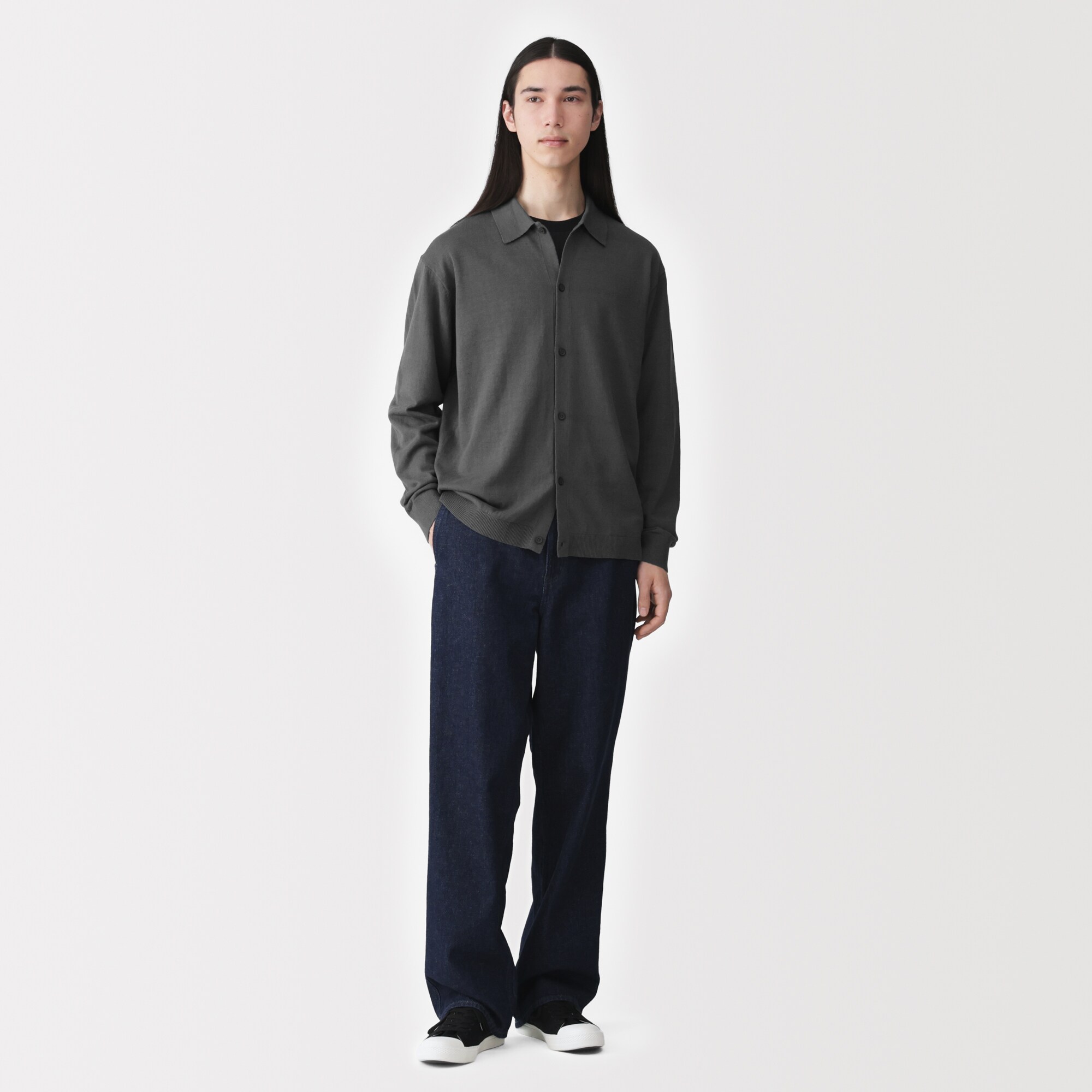 TOKYO HEMP CONNECTION 長袖シャツ カーディガン　セット 紳士 ヘンプ混長袖ニットシャツカーディガン | 無印良品