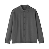 紳士　ヘンプ混長袖シャツカーディガン