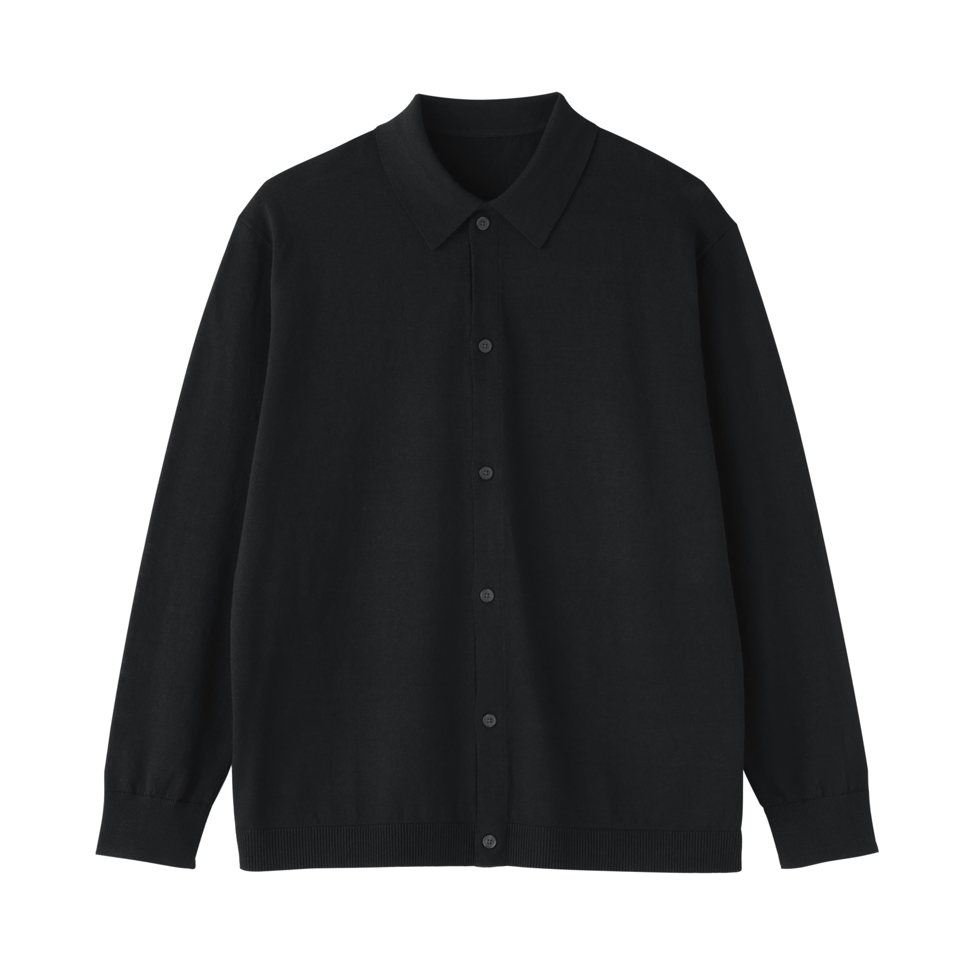 紳士　ヘンプ混長袖シャツカーディガン