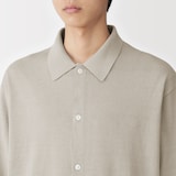 紳士　ヘンプ混長袖シャツカーディガン