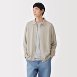 紳士　ヘンプ混長袖シャツカーディガン