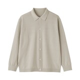 紳士　ヘンプ混長袖シャツカーディガン