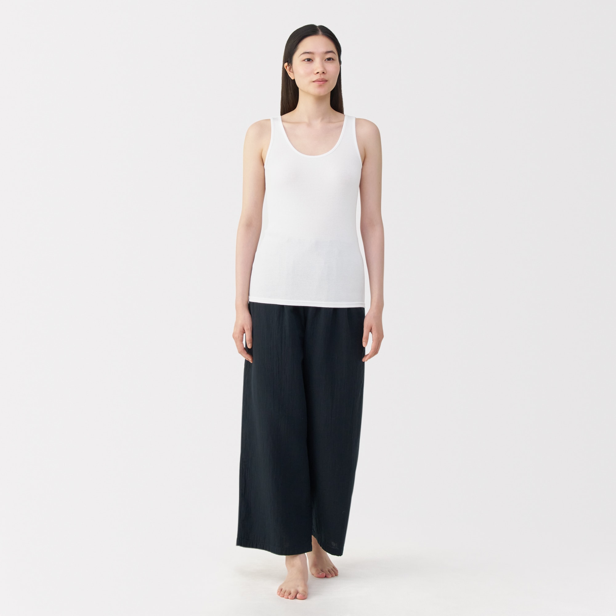 婦人 リブ編みタンクトップ | 無印良品