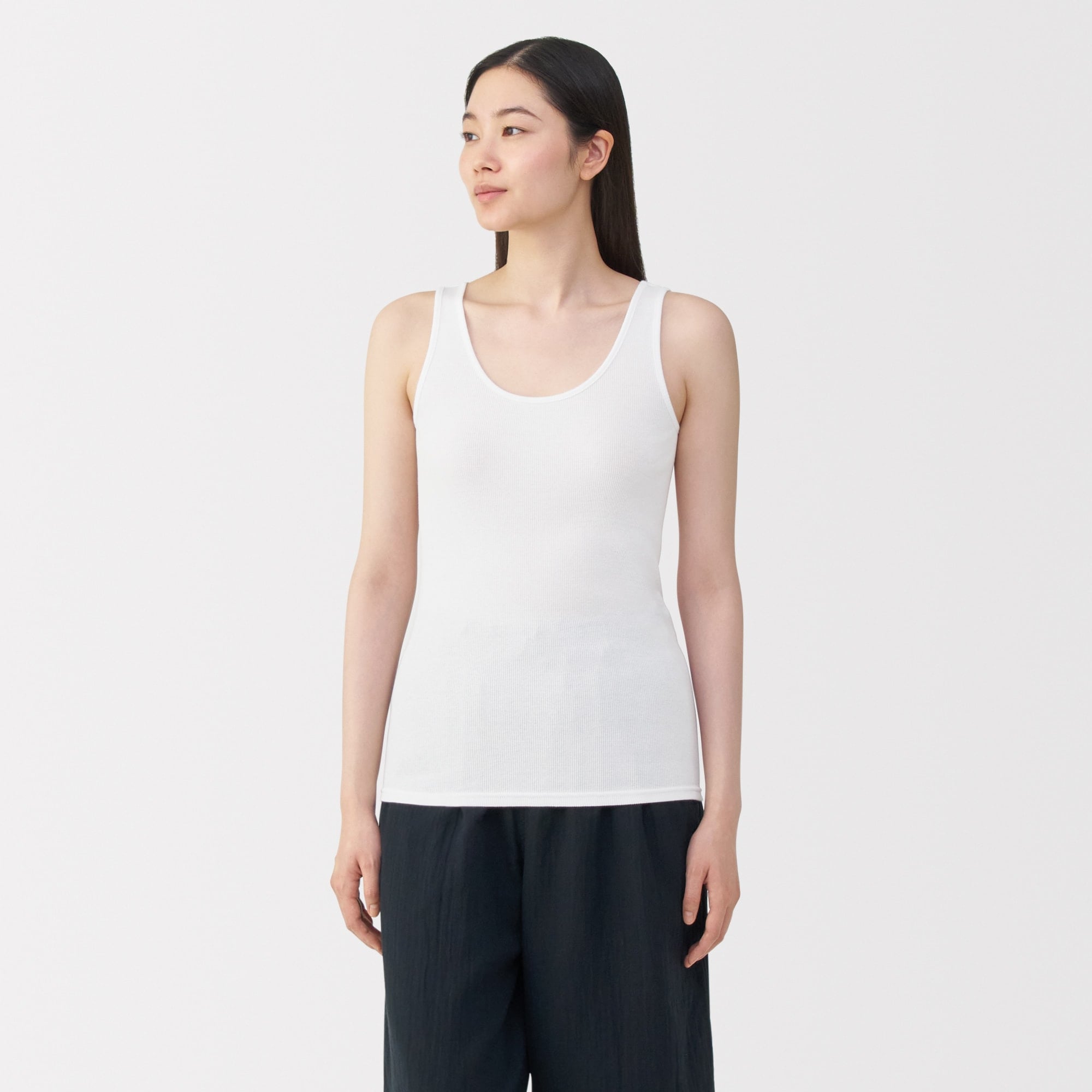 婦人 リブ編みタンクトップ | 無印良品