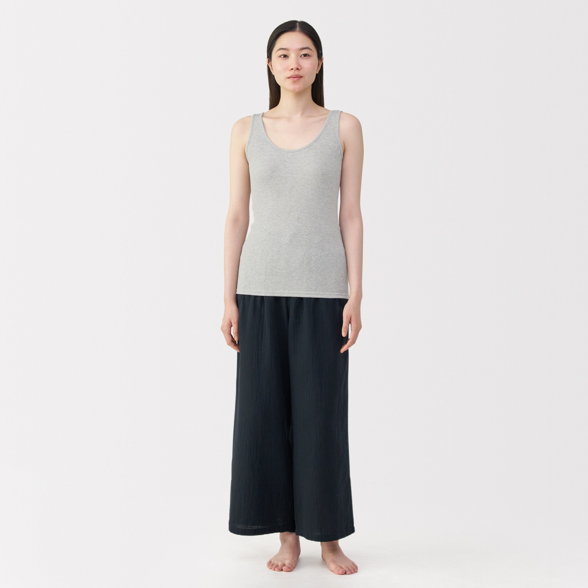 婦人 リブ編みタンクトップ | 無印良品
