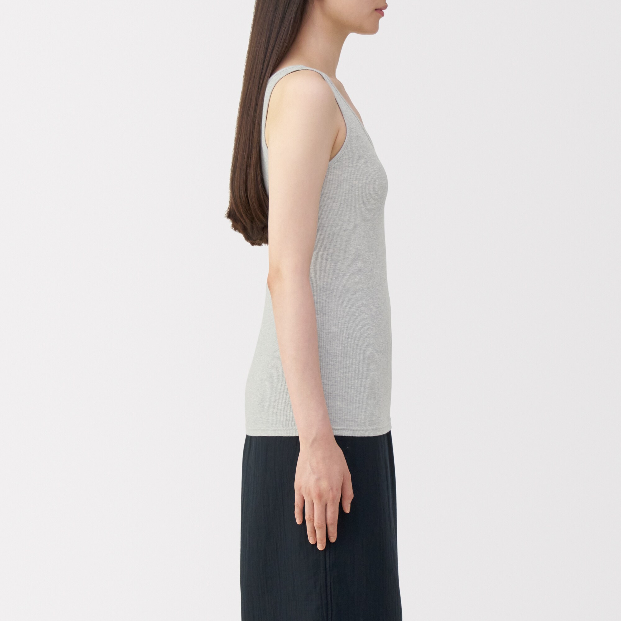 婦人 リブ編みタンクトップ | 無印良品