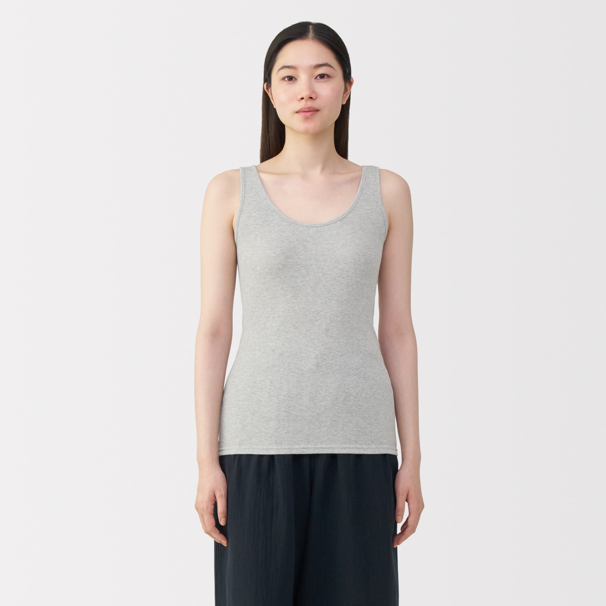 婦人 リブ編みタンクトップ | 無印良品