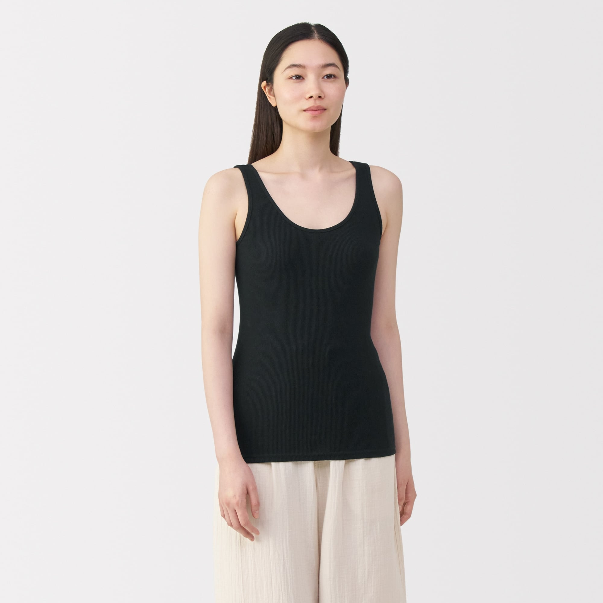 婦人 リブ編みタンクトップ | 無印良品