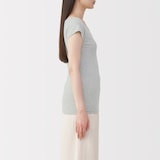 婦人　フライス編みフレンチスリーブＴシャツ