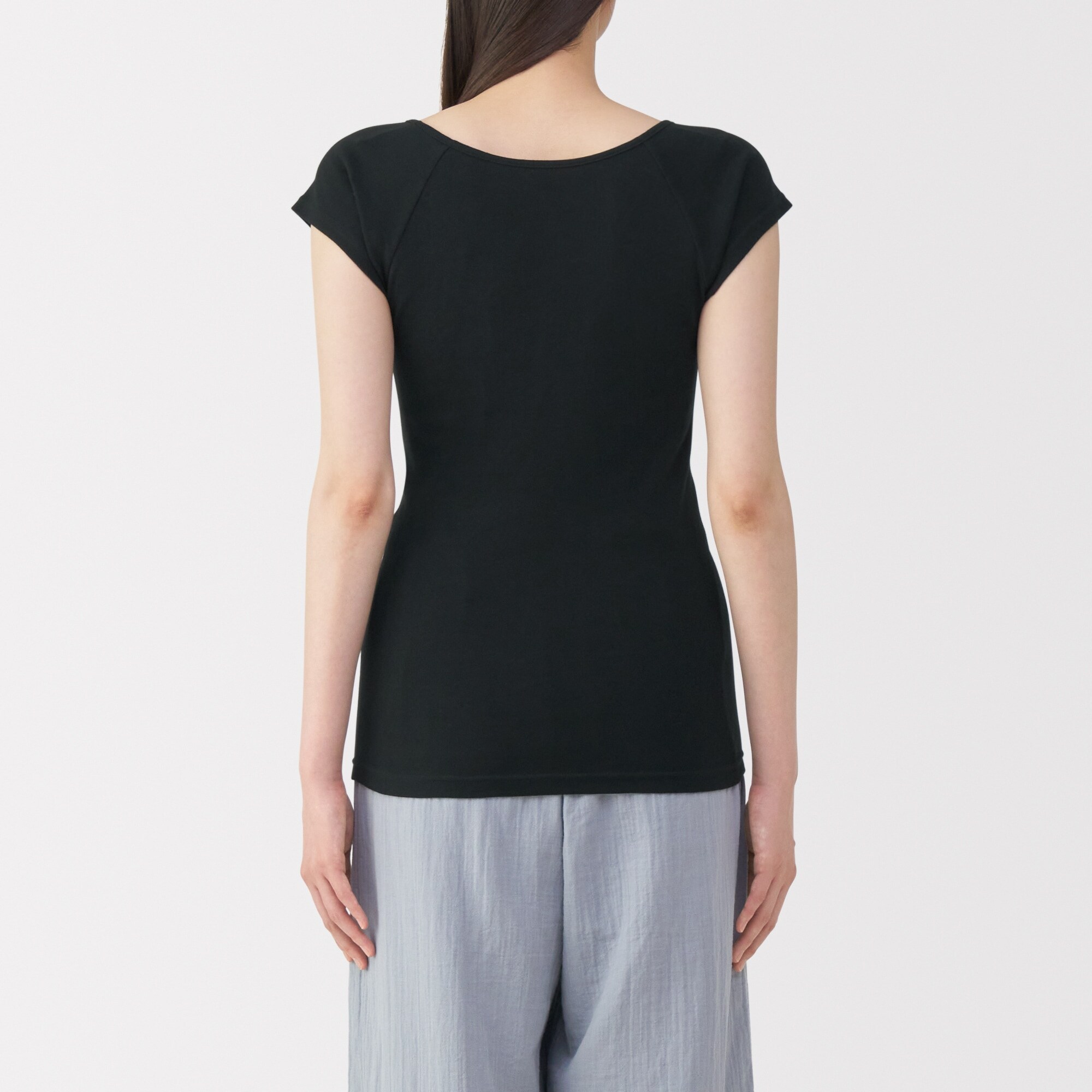 婦人　フライス編みフレンチスリーブＴシャツ