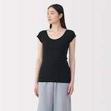 婦人　フライス編みフレンチスリーブＴシャツ