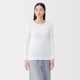 婦人　フライス編みクルーネック長袖Ｔシャツ